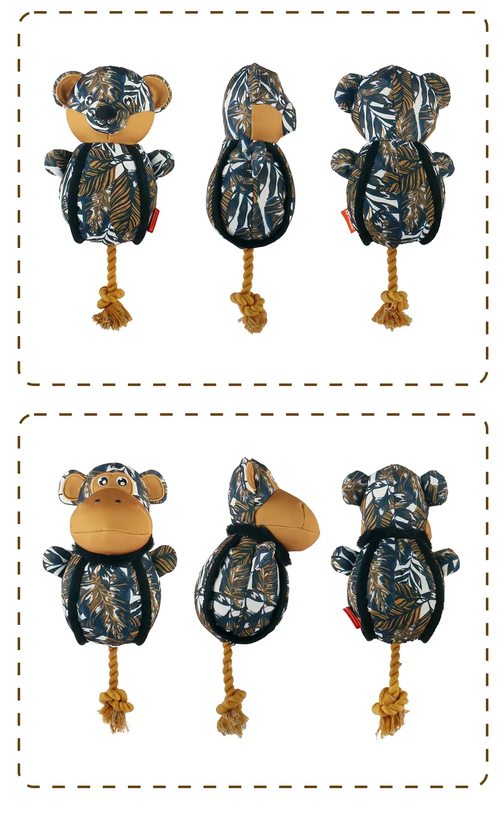 Dog Plush Toy Series 3D Knotted Wild Boar,3D Knotted Otter3D Knotted Gorilla (10)