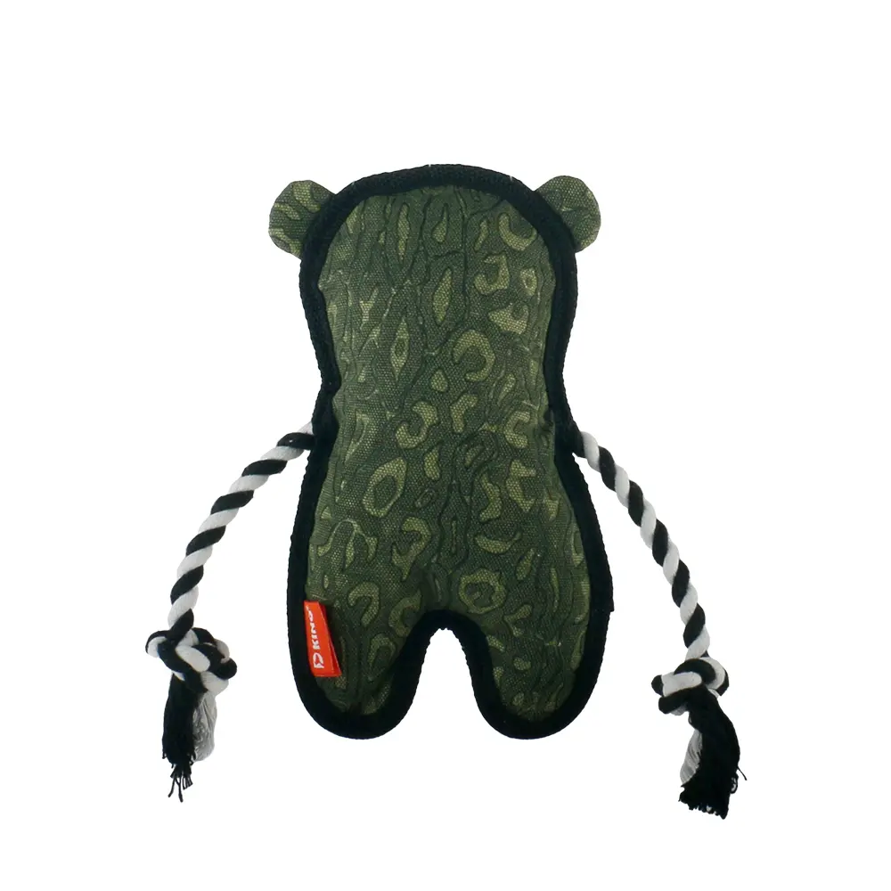 2025 New Product Classic Animal Shape Sturdy Dog Toy Collection Oblate Knotted Bear (2).jpg