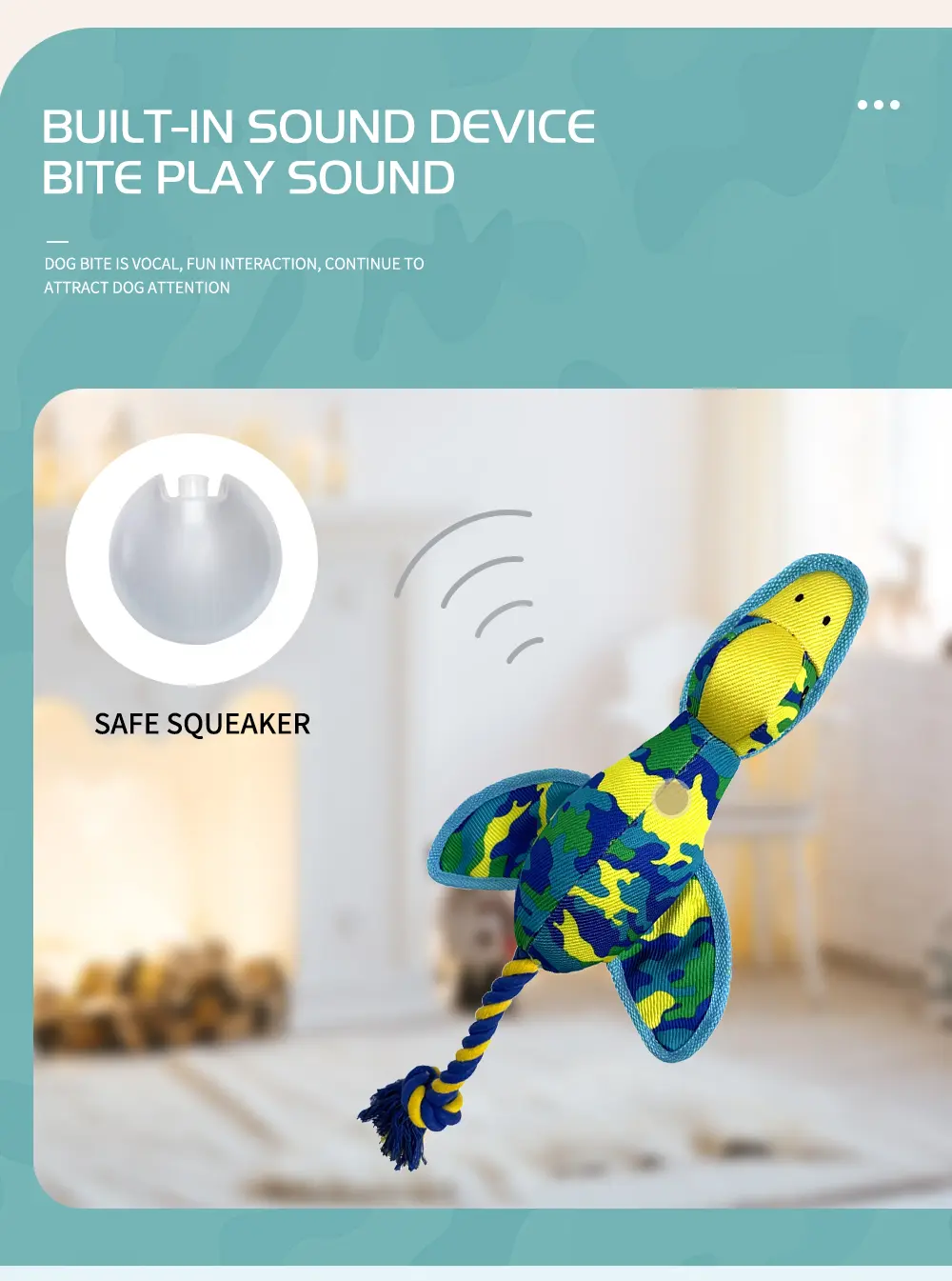 Rope Camouflage Flying Duck, Plush Pet Toy, Safe And Comfortable, Enhances Bonds, Endless Joy! (8)
