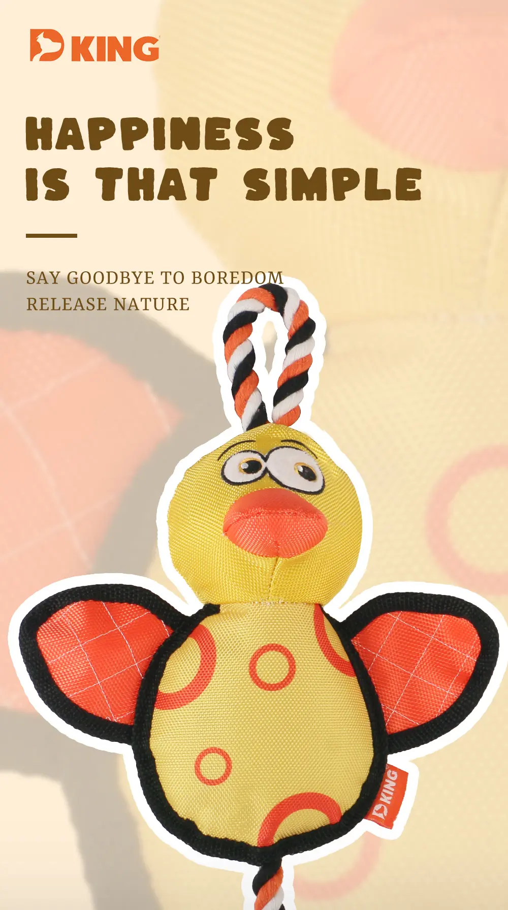 Latest Stylish Interactive Dog Stuffed Toys：Knotted Fox,Knotted Monkey,Knotted Duck,Knotted Lion (5)