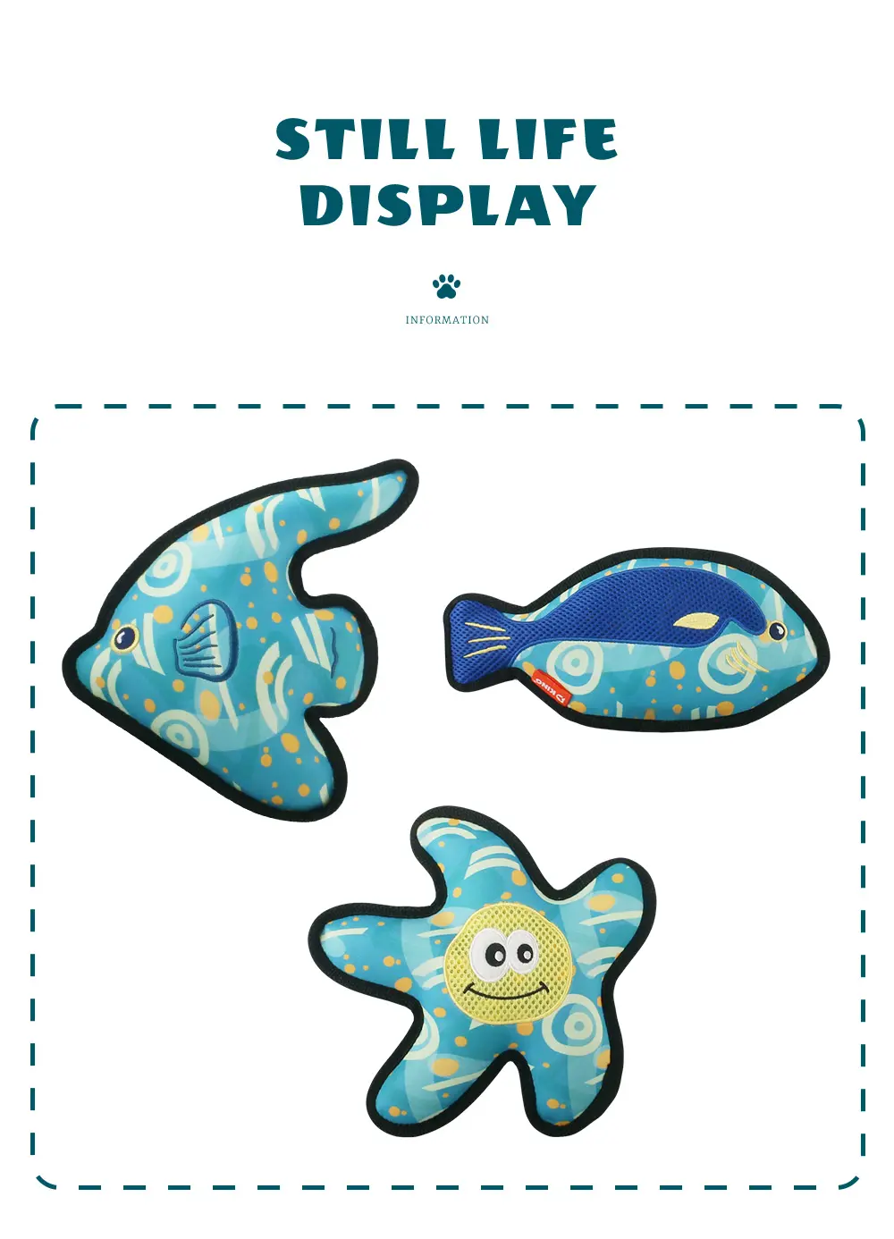 2025 Latest Pet Interactive Plush Toy Series, Innovative Design Enhances Pet's Fun, Safe Materials：Whip-fish，Blue Sea Bream，Starfish (9)
