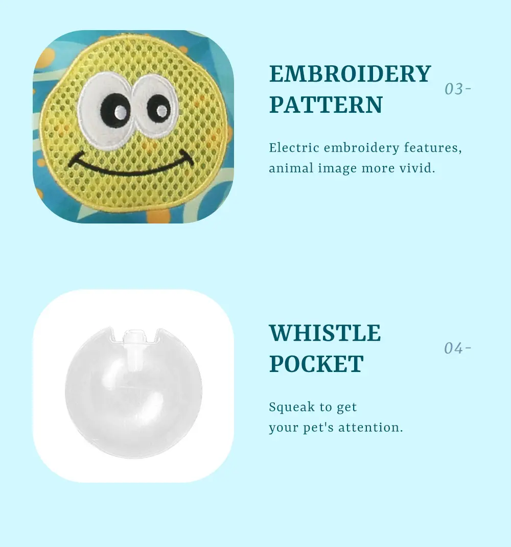 2025 Latest Pet Interactive Plush Toy Series, Innovative Design Enhances Pet's Fun, Safe Materials：Whip-fish，Blue Sea Bream，Starfish (8)