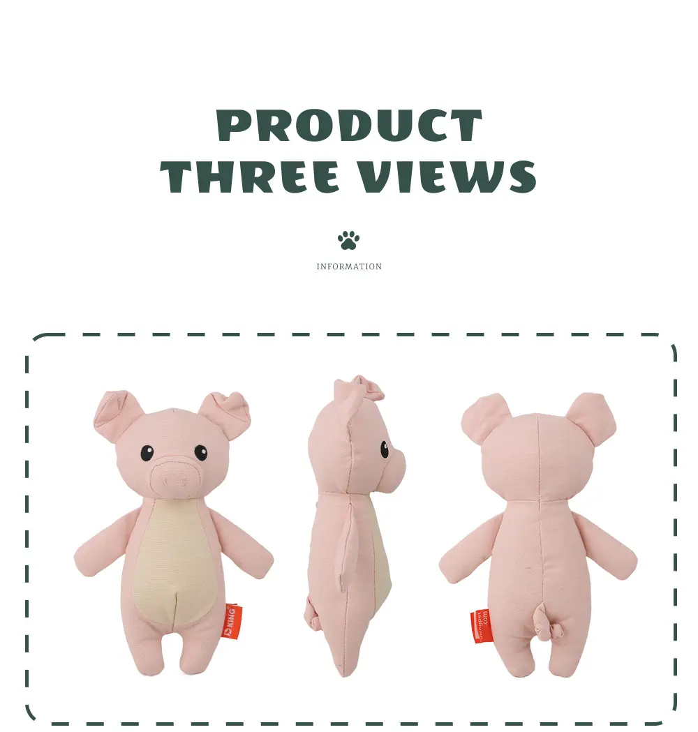 Cute Animal Series Plush Toys, Adorable Appearances, Safe Materials, Accompanying Growth：Pig，Fox，Bear (8)