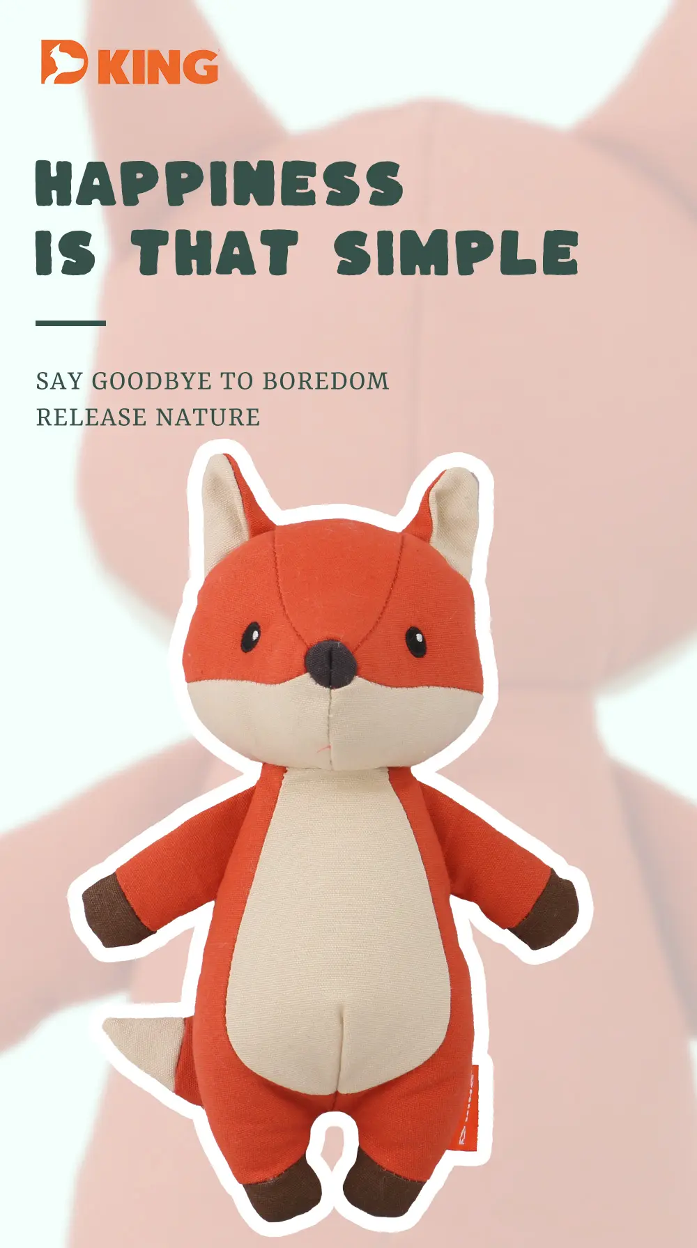 Cute Animal Series Plush Toys, Adorable Appearances, Safe Materials, Accompanying Growth：Pig，Fox，Bear (4)