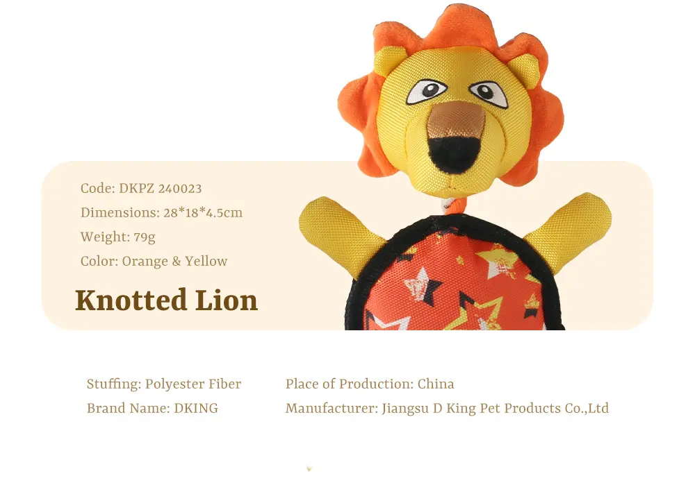 Interactive Dog Stuffed Toys:Knotted Fish,Knotted Crocodile,Knotted Lion (7)