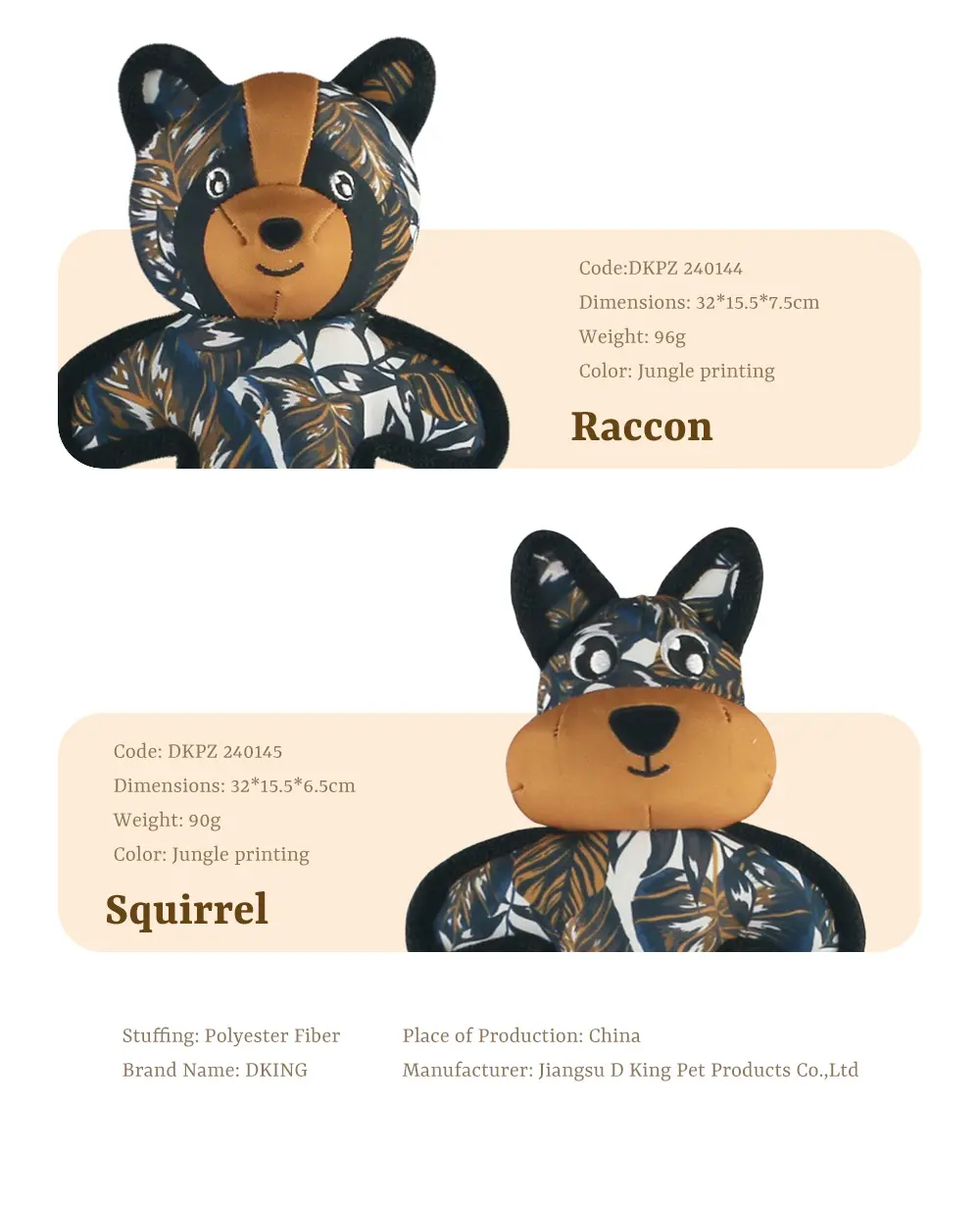 2025 Latest Plush Toys Monkey, Raccon, Squirrel  (7)
