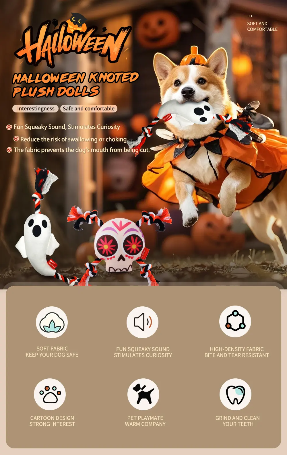 Halloween knoted plush dolls