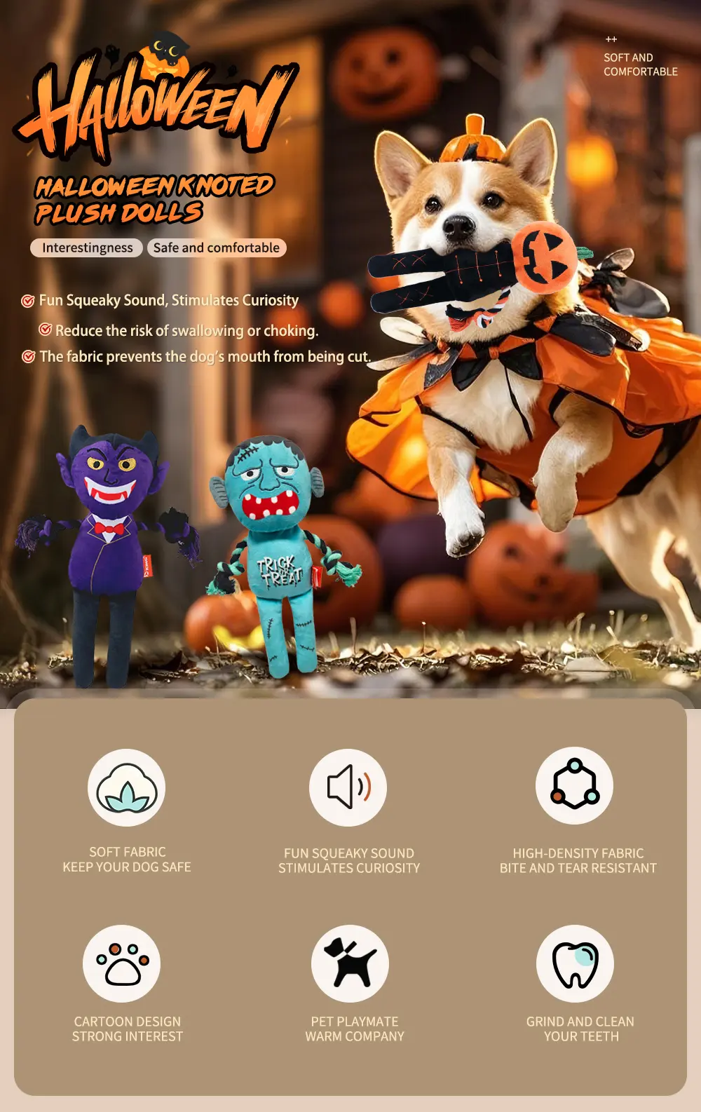 detail about Halloween knoted plush dolls