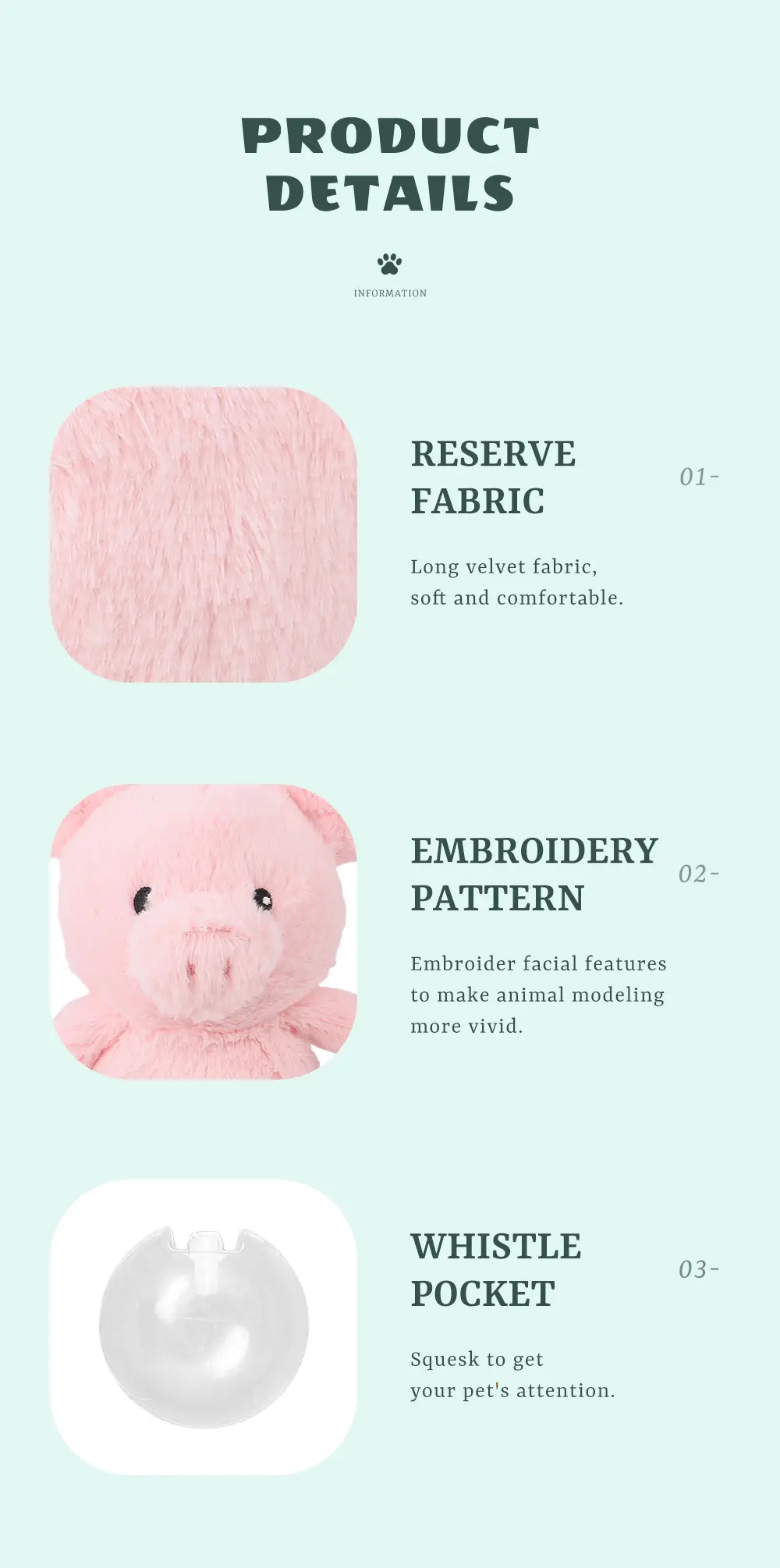 Plush Toy Series, Cute And Diverse, Soft And Comfortable, Safe Companionship：Cattle，Donkey，Pig (7)