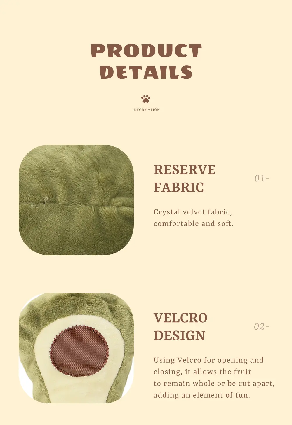 Creative Fruit Series Interactive Pet Plush Toys：Pear、Banana、Avocado、Apple (9)