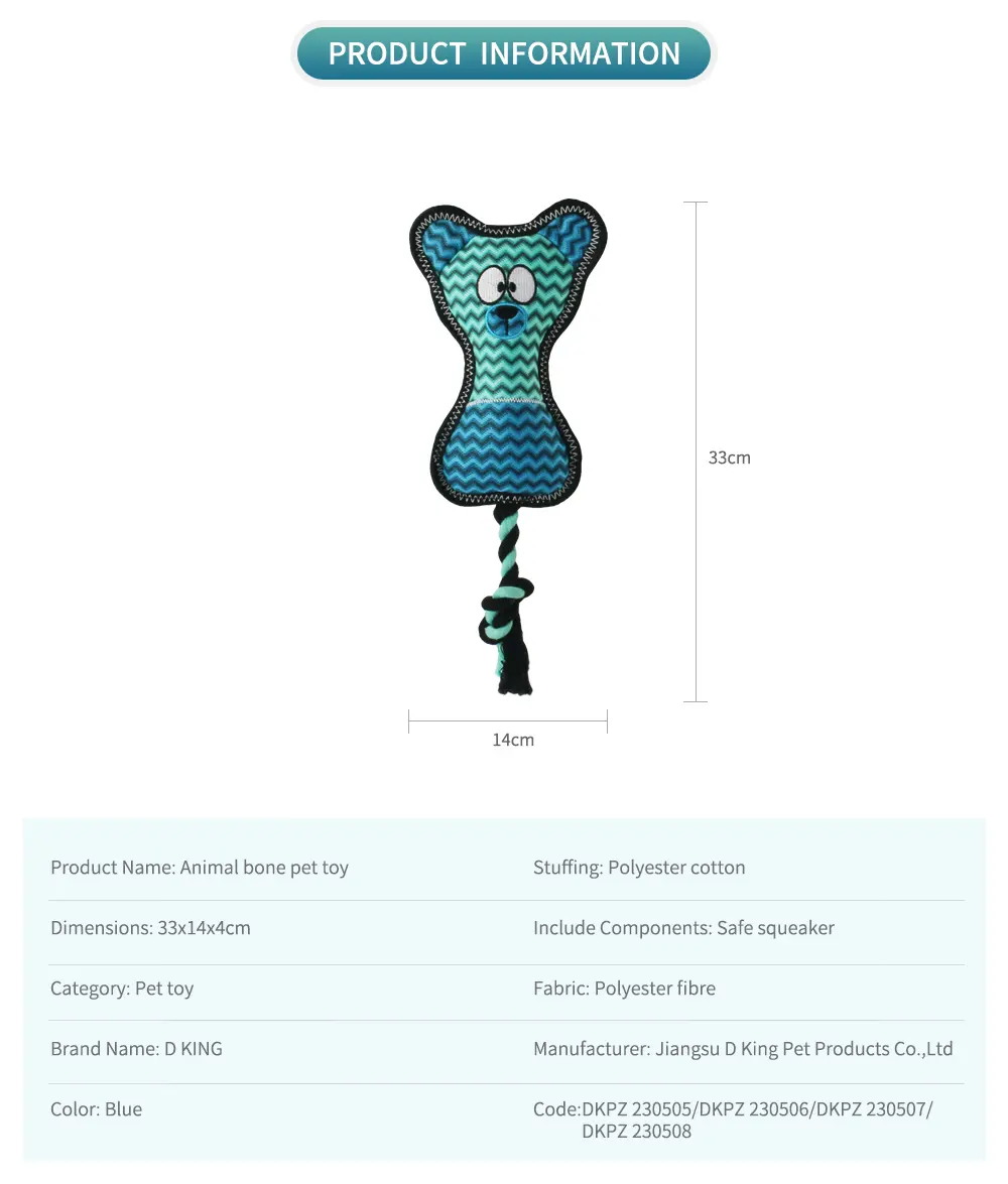 2025 Latest Design Rope-style Plush Pet Toy：Bear Bone，Monkey Bone，Kolar Bone，Fox Bone (9)