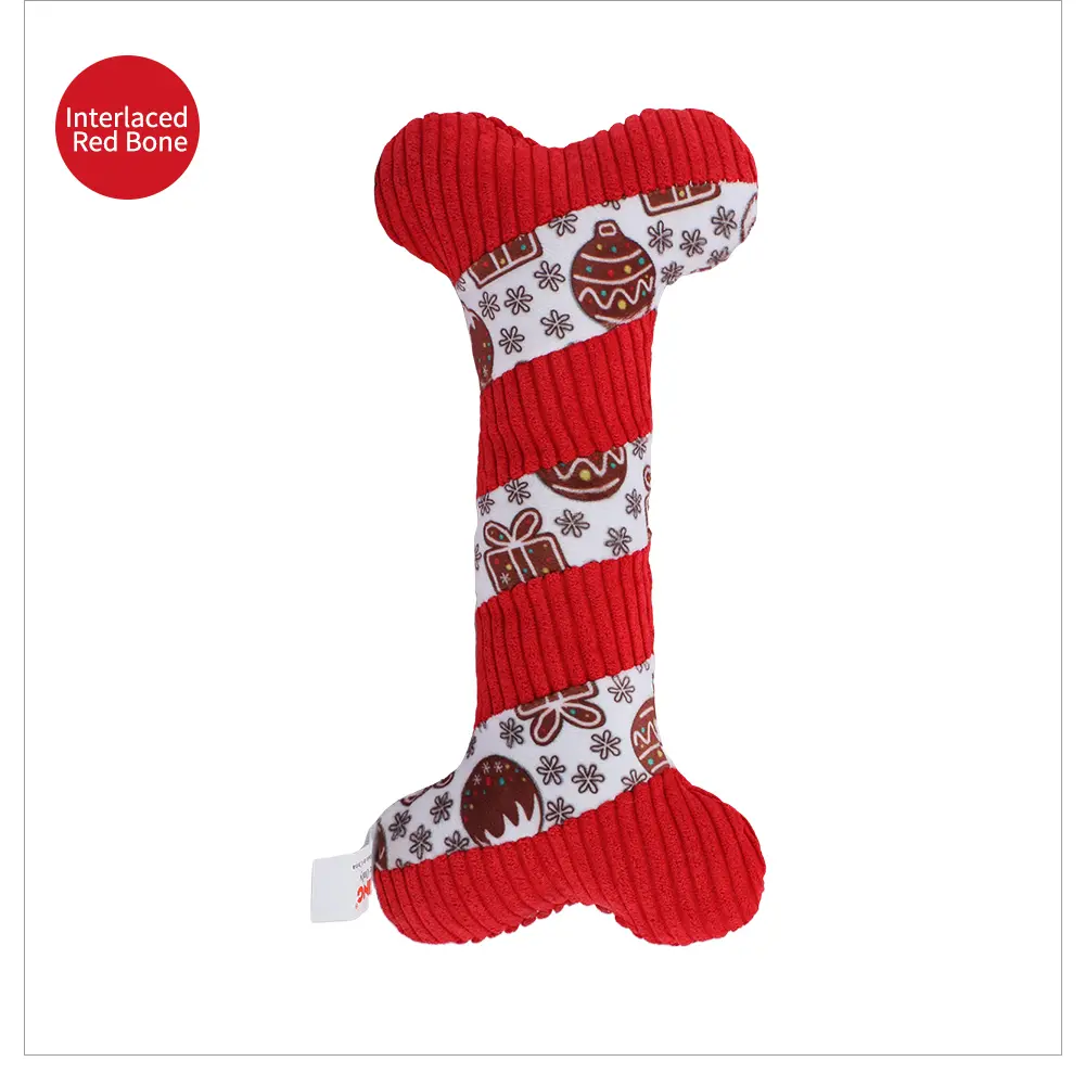 Christmas collection of squeaky plush toys Interlaced Red Bone,Interlaced Brown Bone,Interlaced Green Bone,Bounded Red Bone,Plush White Bone-1 (10)