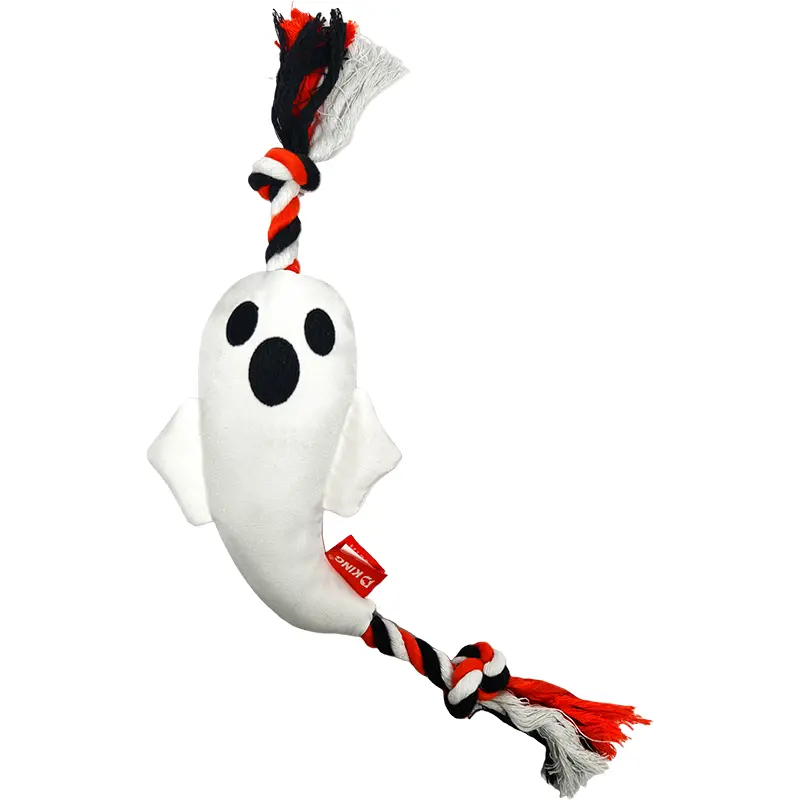 Halloween special rope plush dog toy, soft texture, durable and interactive: Konted Skull , Konted Ghost
