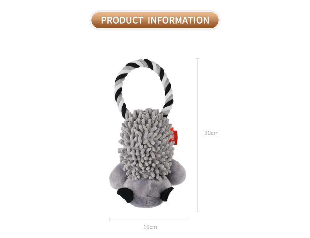 Rope Animal Plush Toys for Pets Rope ring mop velvet raccoon,Rope ring mop velvet monkey (8)
