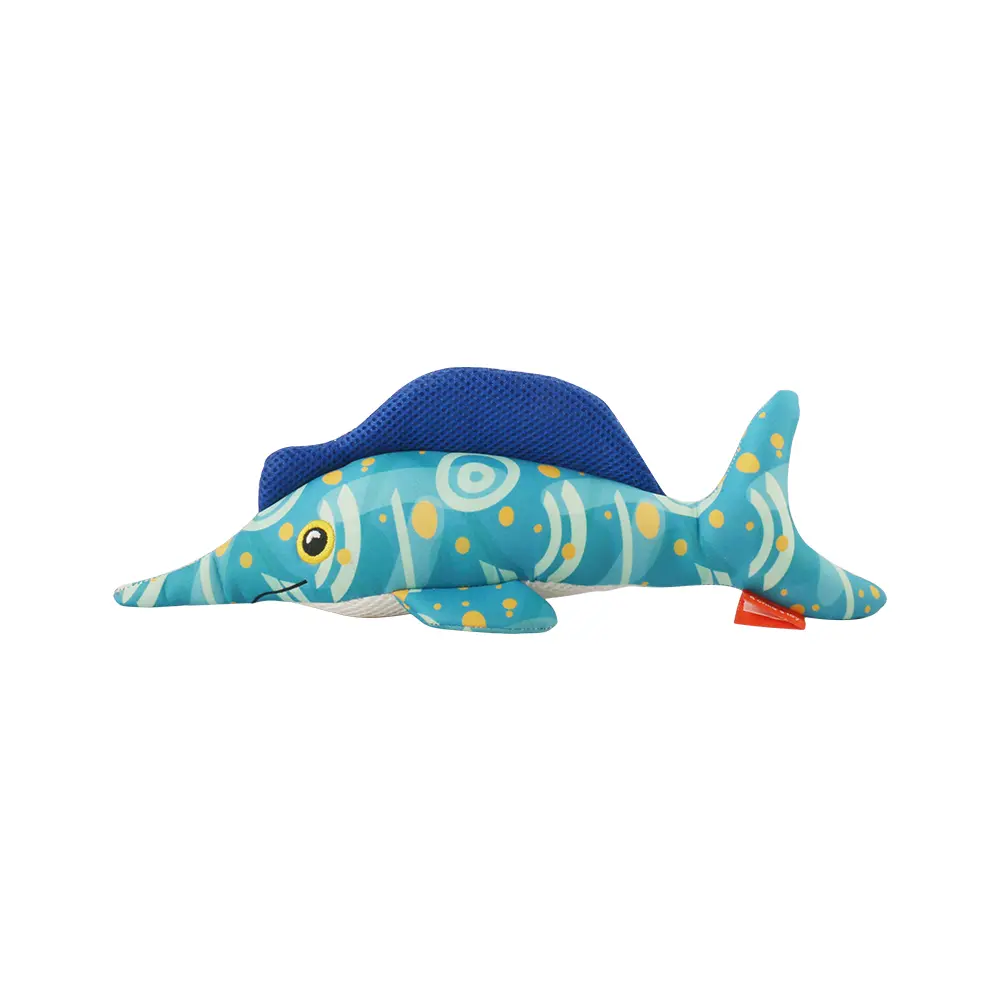 Innovative, stylish, safe, and durable plush dog toy with fun designs that catch the eye：3D Hammerhead Shark，3D Sailfish，3D Whale
