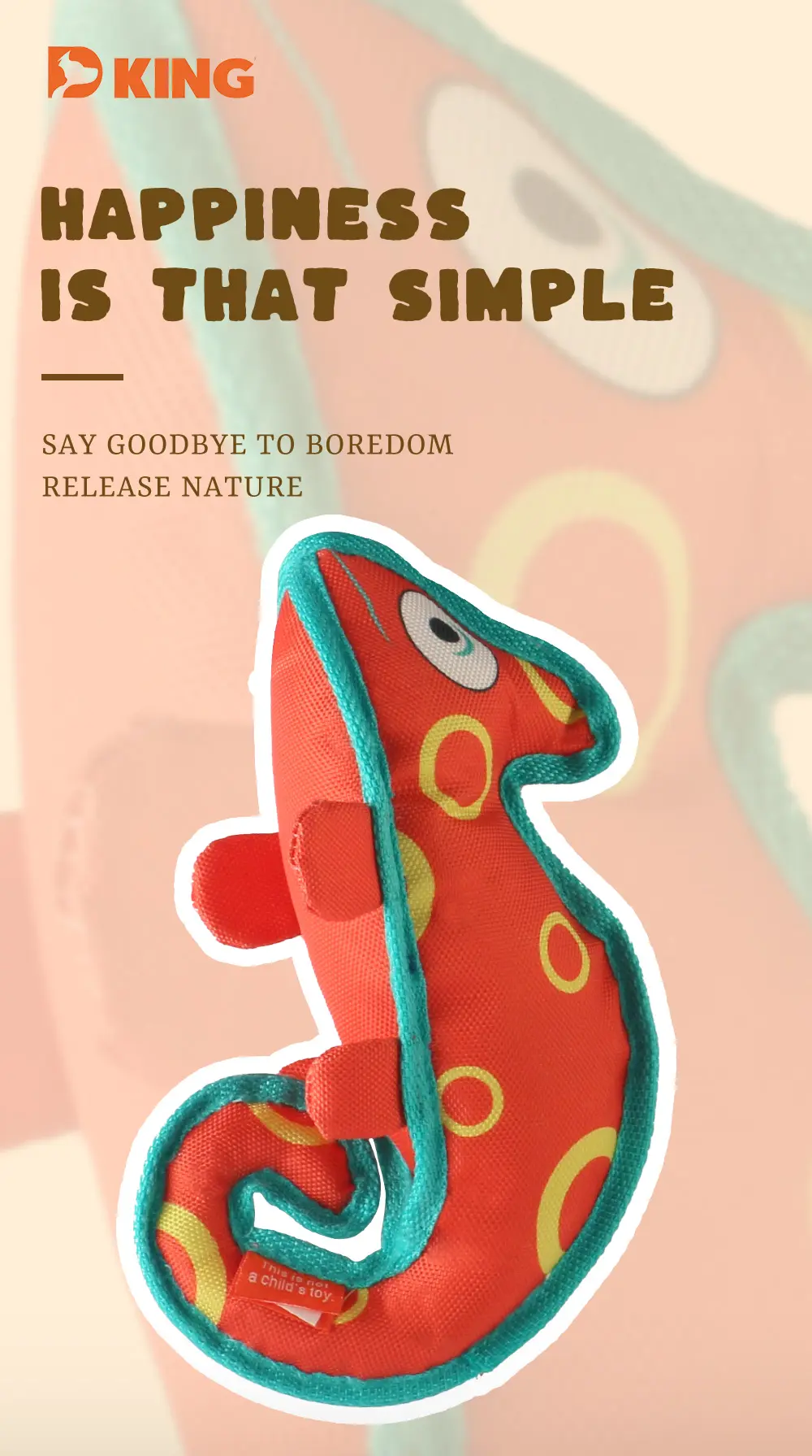 Soft, Safe, Interactive Dog Toys Excel：Sea Horse，Bear Frisbee，Chameleon，Snake (5)