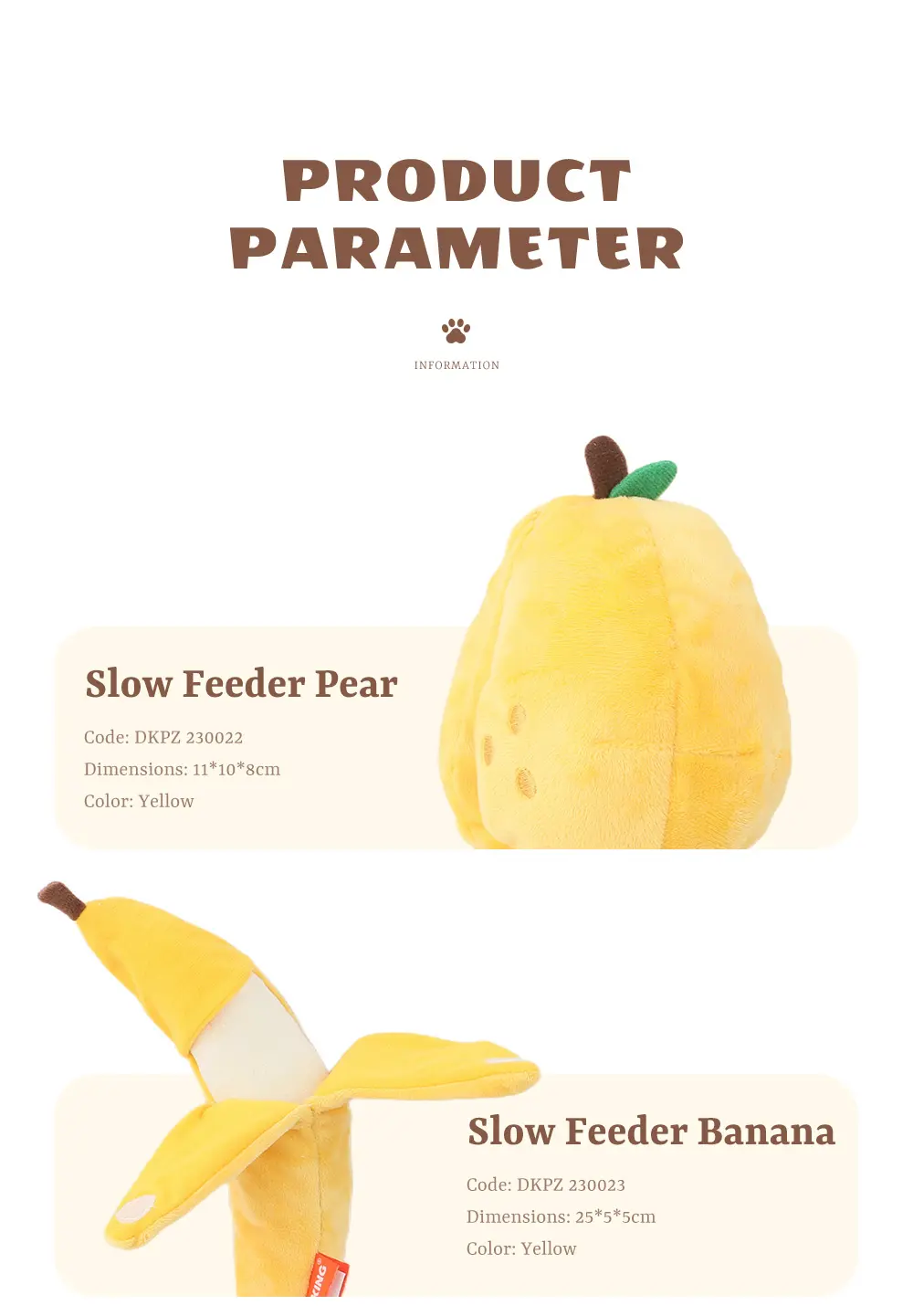 Creative Fruit Series Interactive Pet Plush Toys：Pear、Banana、Avocado、Apple (7)
