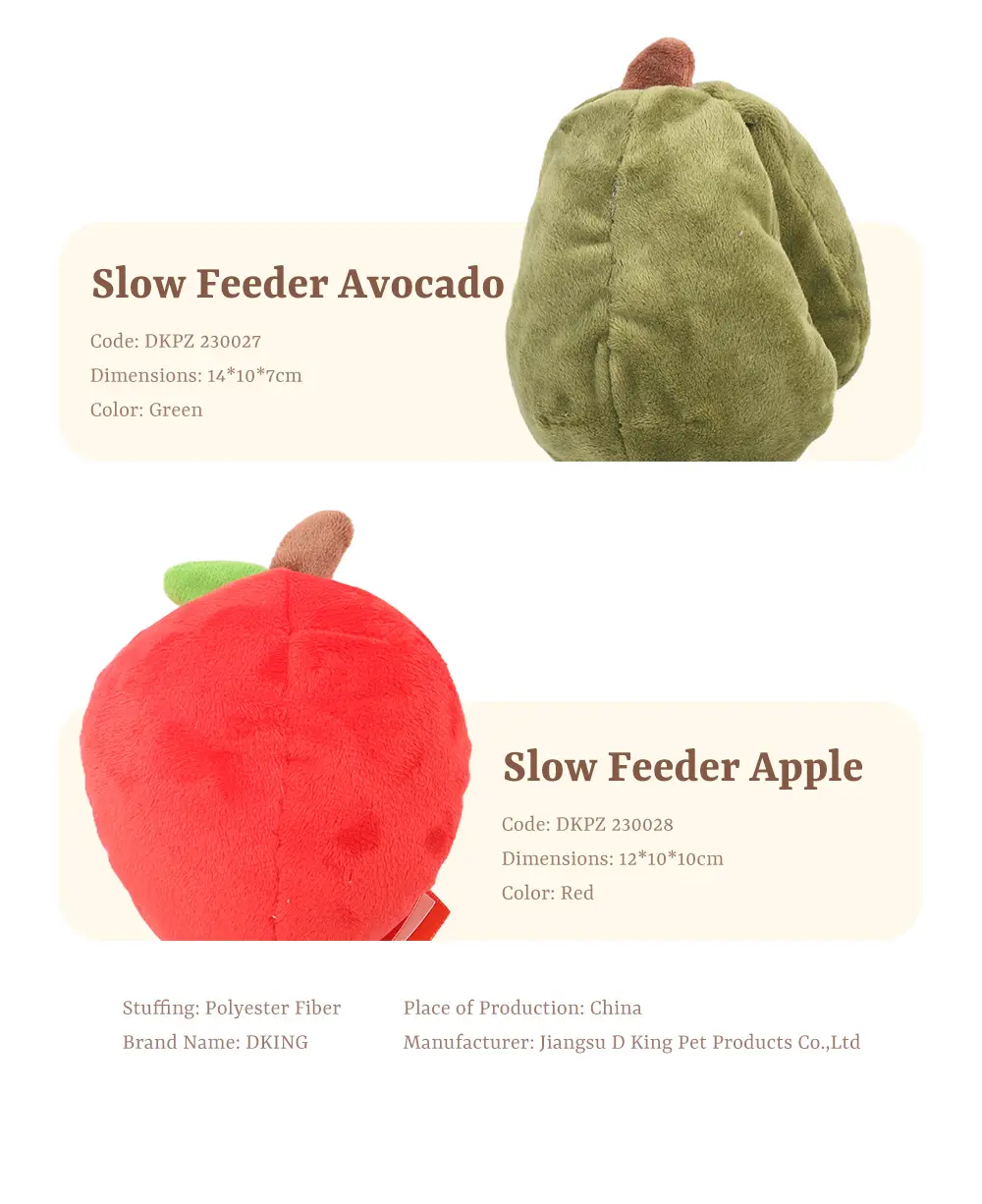 Creative Fruit Series Interactive Pet Plush Toys：Pear、Banana、Avocado、Apple (8)